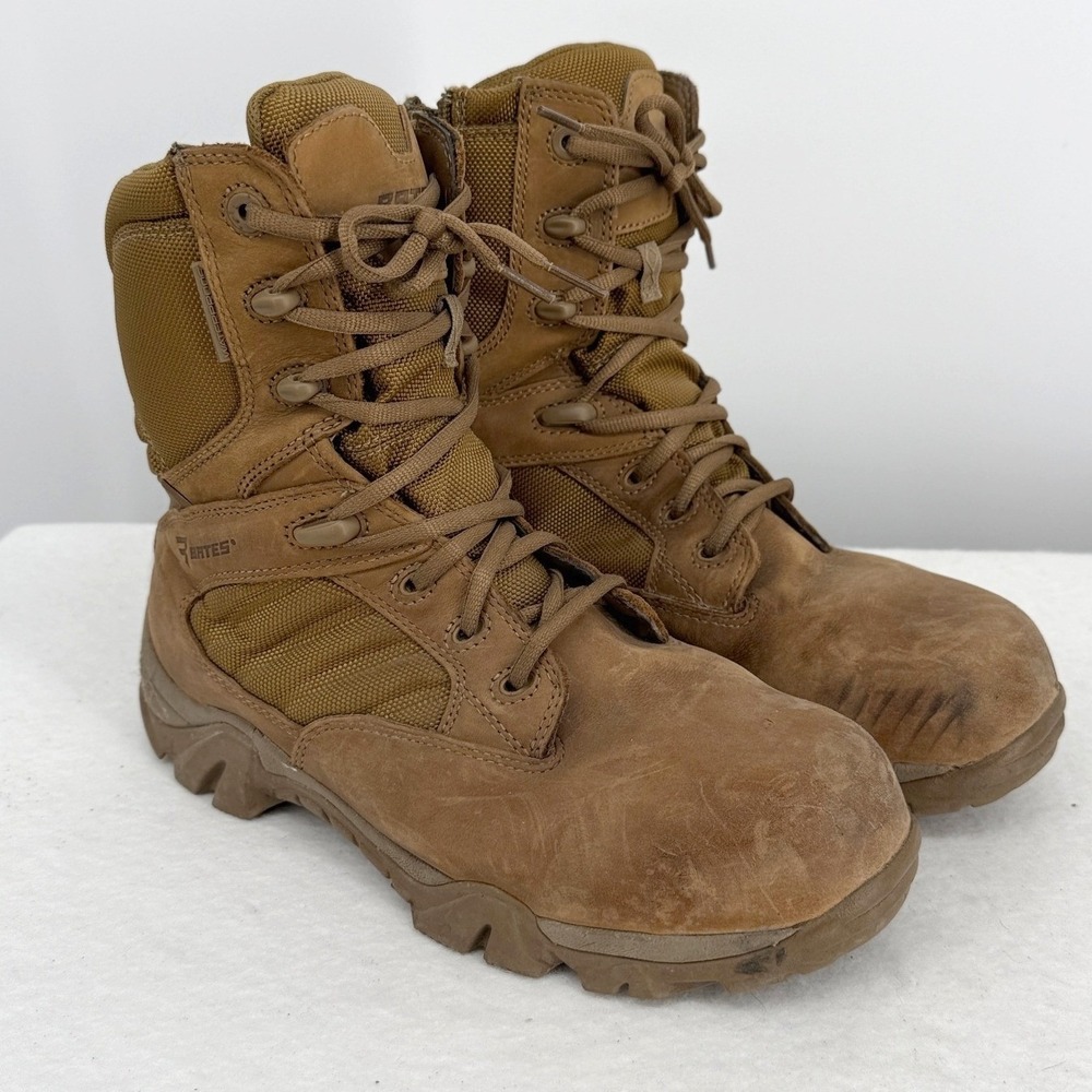 Bates E04272 Mens 9 Extra Wide Coyote Brown Waterproof Tactical Side Zip Boots